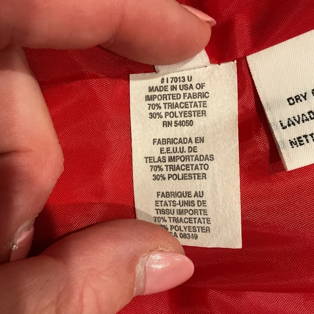 Christian Dior Vintage Red Dress Suit Jacket Blazer Y2K Work Party sz 10